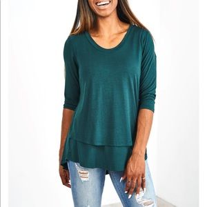Latched Mama 3/4 Sleeve Scoop Neck Nursing Top 2.0